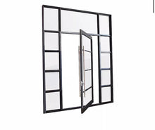 Charger l'image dans la galerie, Single Pivot French Door with 10" Sidelights - Custom Pivot Door