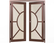 Load image into Gallery viewer, Kronos Double Iron Doors - Dark Bronze - Custom Pivot Door
