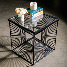 Load image into Gallery viewer, Fragment Iron Side Table - Custom Pivot Door
