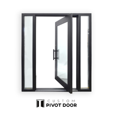 Load image into Gallery viewer, Sleek Pivot Door with Sidelights - Custom Pivot Door

