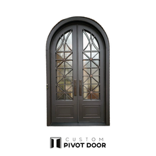 Load image into Gallery viewer, Ares Round Top Double Iron Door - Custom Pivot Door
