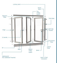 Load image into Gallery viewer, Notus 3 x 4 Panel Aluminum Black Bi-fold Doors - Custom Pivot Door
