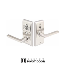 Charger l'image dans la galerie, EMTEK Modern Brass Keypad Leverset - Custom Pivot Door
